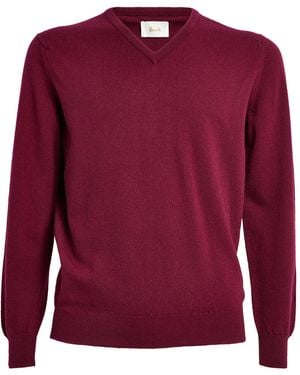 Harrods Cashmere V-Neck Sweater - Red