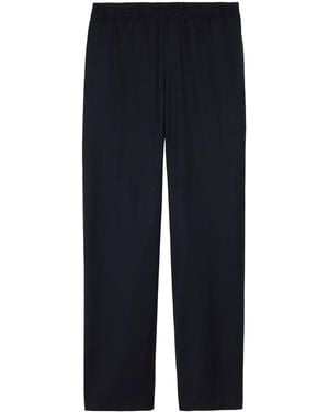 Burberry Wool Flannel Track Trousers - Blue