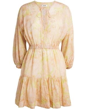 Sandro Floral Print Mini Dress - Natural