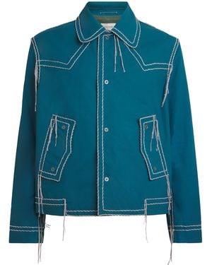 Craig Green Cotton Embroidered Worker Jacket - Blue
