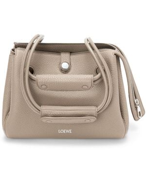 Loewe Small Grained Leather Madrid Shoulder Bag - Gray