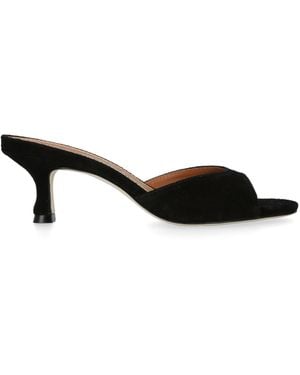 STAUD Suede Brigitte Mules 60 - Black