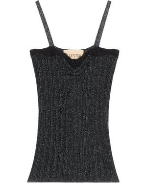 Valentino Lurex Knit Tank Top - Black