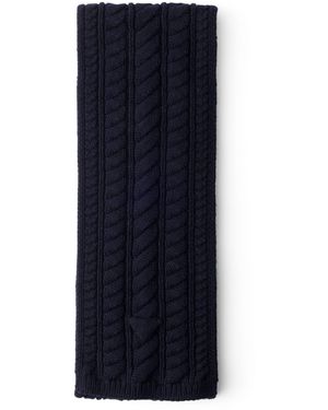 Prada Virgin Wool Cable-Knit Scarf - Blue