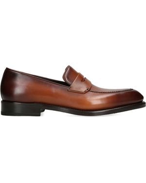 Ferragamo Leather Brandy Loafers - Brown