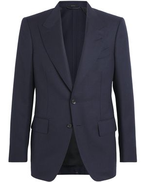 Tom Ford Wool-Mohair-Silk Shelton Blazer - Blue