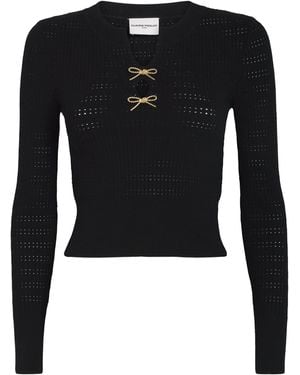 Claudie Pierlot Bow-Embellished Cut-Out Jumper - Black