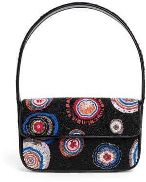 STAUD Beaded Tommy Shoulder Bag - Black