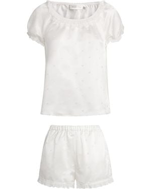 Manitu Silk Sweetie Short Pajama Set - White