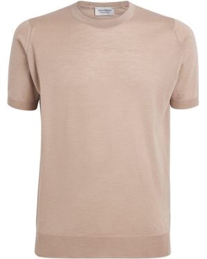 John Smedley Merino Wool T-Shirt - Natural