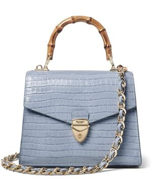 Aspinal of London Midi Leather Mayfair 2 Top-Handle Bag - Blue