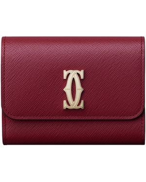 Cartier Mini Leather C De Wallet - Red