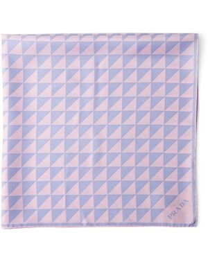 Prada Silk Triangle Scarf - Purple