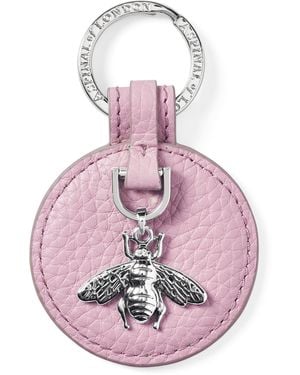 Aspinal of London Leather Bee Keyring - Pink