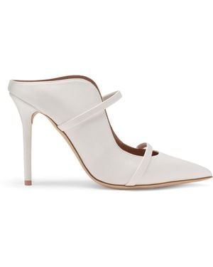 Malone Souliers Satin Maureen Mules 100 - White