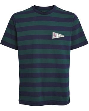 Emporio Armani Cotton Stripe T-Shirt - Blue