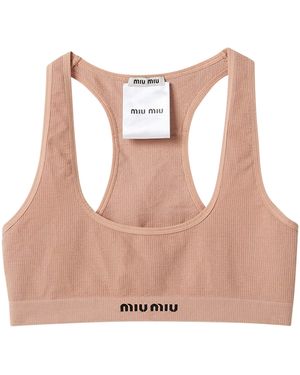 Miu Miu Seamless Racerback Crop Top - Pink