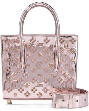 Christian Louboutin Paloma Mini Metallic Leather Top-Handle Bag - Pink
