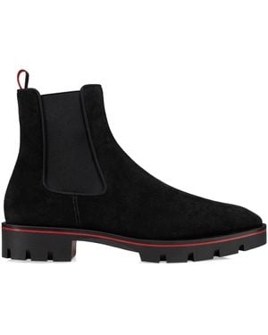 Christian Louboutin Alpinosol Veau Velour Chelsea Boots - Black