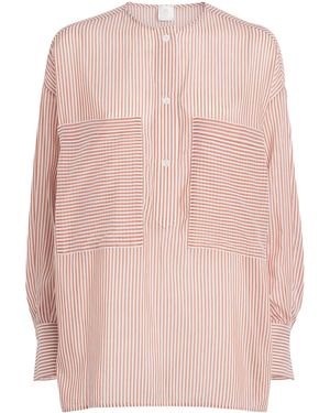 Eleventy Cotton-Silk Oversized Shirt - Pink