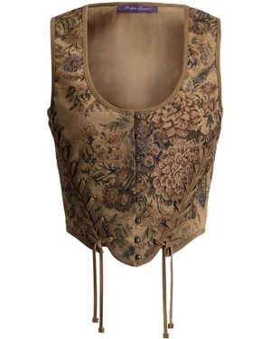 Ralph Lauren Sleeveless Thurlow Corset Top - Brown