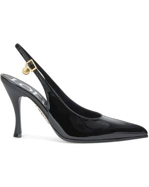 Loewe Leather New Comic Slingback Court Shoes 90 - Black