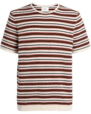 NN07 Organic Cotton Knit Stripe T-Shirt - Red