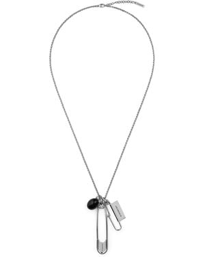 Givenchy Safety Pin Charm Necklace - Metallic