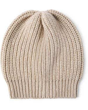 Brunello Cucinelli Cashmere-Silk Sequinned Beanie - Natural