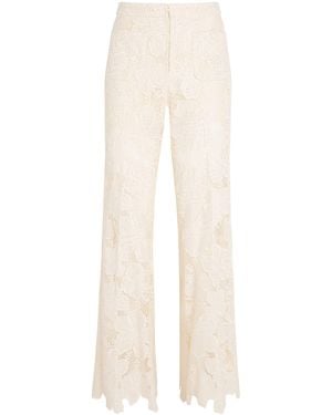 Sandro Guipure Lace Tailored Trousers - White