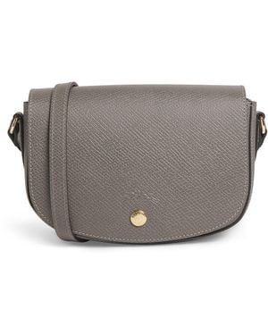 Longchamp Small Leather Épure Cross-Body Bag - Grey