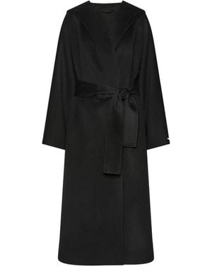 Marella Virgin Wool Wrap Coat - Black