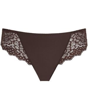 Simone Perele Lace Caresse Tanga - Brown