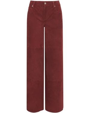 Alice + Olivia Wide Amazing Suede Trousers - Red