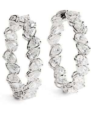 Harrods And Diamond Hoop Earrings - Metallic