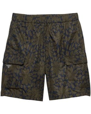 Prada Re-Nylon Floral Swim Shorts - Grey