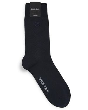 Giorgio Armani Cotton Logo Socks - Black