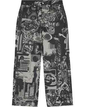 CASABLANCA Rave Collage Straight Jeans - Grey