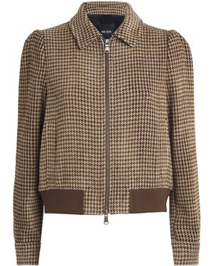 ME+EM Houndstooth Bomber Jacket - Brown