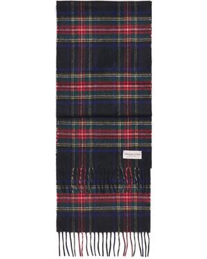 Johnstons of Elgin Cashmere Tartan Scarf - Blue
