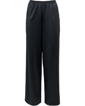 Skims Satin Wide-Leg Trousers - Black