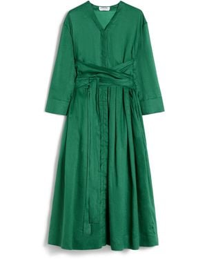 Max Mara Ramie Midi Shirt Dress - Green