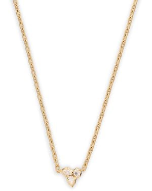 Jade Trau And Diamond Poppy Necklace - Metallic