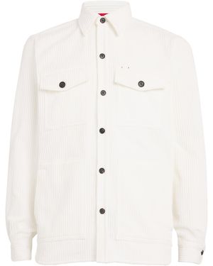 Isaia Corduroy Overshirt - White