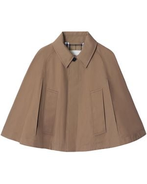 Burberry Water-Repellent Cape Coat - Brown