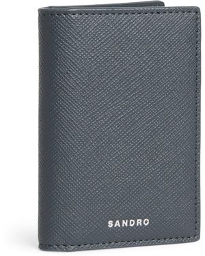 Sandro Faux Leather Bifold Card Holder - Grey