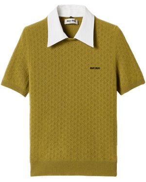 Miu Miu Cashmere Detachable-Collar Jumper - Green