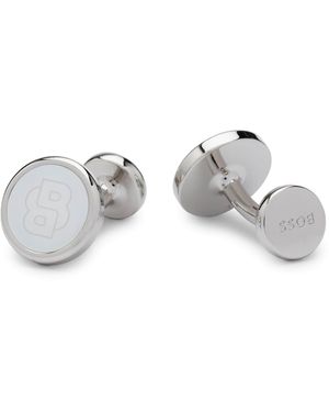 BOSS Round Double B Cufflinks - Metallic