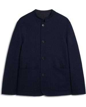 dunhill Wool Reversible Double-Faced Driving Jacket - Blue