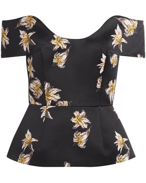 Emilia Wickstead Taffeda Off-The-Shoulder Souline Top - Black